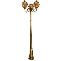 Светильник садово-парковый Feron "Сфера малая" PL3709 220В 3*60Вт E27 IP44 Черное золото 2200мм картинка 